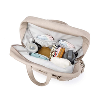 Sac à langer personnalisé avec pochette pour sucette, nouveau matériau, grande capacité, sac à dos de luxe en PU à carreaux, résistant à l'eau, usage quotidien, nylon 230D