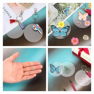 3 Zoll Acryl-Rohlinge Weihnachtsbaumschmuck Transparenter Kreisschmuck Klarer Runder Acryl-Weihnachtsbaumschmuck XQA088 - Product Image 5