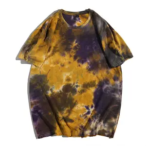 Fashion clothes 2022 men tie dye round neck 100% cotton t shirt custom tshirt for men streetwear