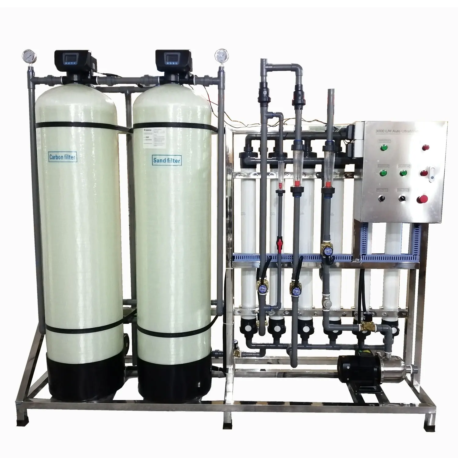 3000LPH UF su arıtıcısı makineleri arıtma ekipmanları Ultra filtrasyon membran filtre makinesi maden suyu üretim hattı
