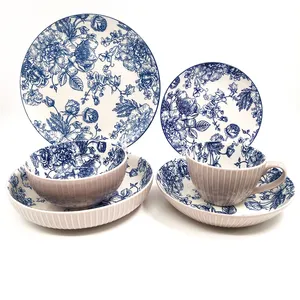 Oriental style ceramic dinnerware set pad printing dinner set chinese style porcelain dinnerware