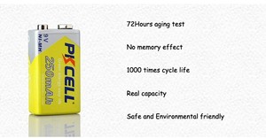9 volt Pin sạc <span class=keywords><strong>NiMH</strong></span> pin 9 V <span class=keywords><strong>250mAh</strong></span> cho dụng cụ điện tử - Product Image 5