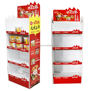 持ち運び可能な段ボール製ホットチキン風味ラーメンフロアディスプレイカートン小売チェーンストアパン陳列スタンドラック - Product Image 2