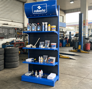 Exhibidor Azul con Logotipo Personalizado, Exhibidor Estable para Suministros de Cuidado Automotriz, Exhibidor Minorista Perfecto para Talleres de Reparación Coreanos - Product Image 3
