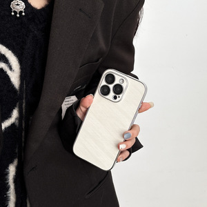 Kết cấu chải cao cấp mạ điện PC điện thoại di động Trường hợp chống sốc linh hoạt cho <span class=keywords><strong>Iphone</strong></span> 12 13 14 15 Pro 16 cộng với - Product Image 5