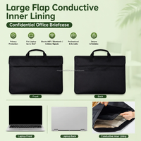 Sac pour ordinateur portable Faraday avec poignée, doublure conductrice, mallette de bureau, sac pour ordinateur Faraday pour hommes et femmes d'affaires