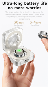 Anneau intelligent en acier inoxydable SR08, contrôle par application, suivi de la forme physique, affichage LED, suivi du sommeil, contrôle gestuel, autonomie de la batterie de 5 à 10 jours, contrôle par application - Product Image 4