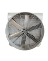 Ventilateur d'extraction à persiennes de 55 pouces avec 6 pales en fibre de verre et volet en treillis métallique pour la ventilation des bâtiments d'élevage