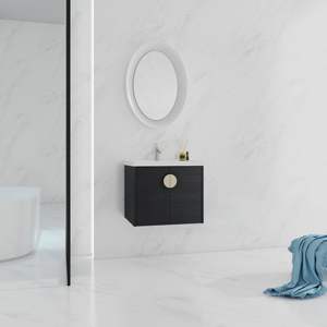 DB 24 Inch Soft Close <b>Bathroom</b> Vanity Ceramic Basin Floor Standing Lacquer Door Panel Surface for <b>Small</b> Hotels/KD-Packing - Product Image 5