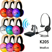 Système de casques de disco silencieux à gradient un-vers-plusieurs, casques de disco sans fil stéréo Hi-Fi avec prise en charge du micro pour le yoga et les fêtes