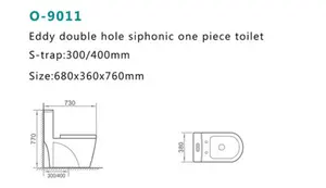 BTO Ceramic Sanitary Ware Bathroom Suites Washdown 1 Piece Toilet 250mm Wc P-trap Toilet Water Closet Toilet Bowl