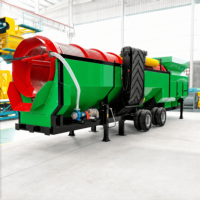 Crible mobile robuste à tambour pour le criblage de la terre de surface, idéal pour le compost, les déchets de construction, le sable et le gravier – Expédition facile