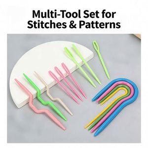 Kit d'apprentissage du crochet, fil doux en tissu, accessoires de tricot, outils de formation pour débutants, poignée ergonomique, organisateur portable - Product Image 3