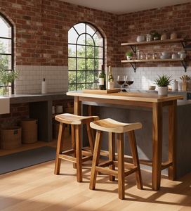 Chaise de bar en bois de suar courbé, fabriquée à la main, avec confort ergonomique, solidité accrue et grain naturel riche, idéale pour les bars élégants. - Product Image 4