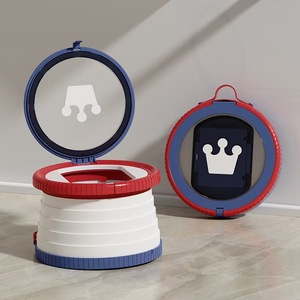 Inodoro pequeño de plástico plegable portátil para niños para salidas Orinal de viaje para bebés masculinos y femeninos - Product Image 1