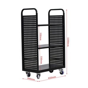 Chariot de <span class=keywords><strong>bibliothèque</strong></span> antique à 3 niveaux, design gris, sur roulettes, chariot mobile avec 3 étagères, meubles de <span class=keywords><strong>bibliothèque</strong></span> en forme de V, prix bas en stock - Product Image 5