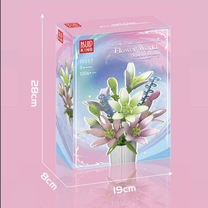 Mould King 10057 Colección botánica Vibrant Dream Lilies Flower <span class=keywords><strong>World</strong></span> Light Pink Gradual Lily Flower Building Block Set - Product Image 6
