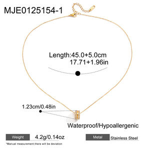 MICCIステンレススチール18K金メッキ変色フリー防水ジュエリーリングチャームデインティネックレス - Product Image 4