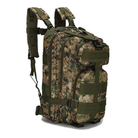 Double Safe 30L Oxford Waterproof PVC Lining Green Small Tactical Assault Molle Backpack Arcuate Shoulder Strap Molle System