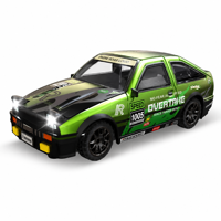 Voiture RC de drift 4x4 à l'échelle 1/64, haute vitesse, 2,4 GHz, mini voiture télécommandée avec lumières LED, jeux de bureau pour garçons et enfants