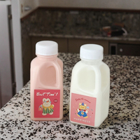 Botellas de PET Cuadradas de 500 ml para Leche, Jugo, Agua Mineral y Bebidas Carbonatadas, con Tapa de Rosca, para Envasado y Almacenamiento de Alimentos, Venta al Por Mayor