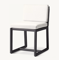 Chaise d'appoint de jardin moderne en aluminium BELIZE, très vendue, avec revêtement poudré, sans accoudoirs, pour cuisine et hôtel
