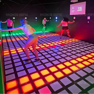 NOUVEAU! Moka sfx étanche jeu actif led sol interactif rvb led jeu au sol 30*30cm led piste de danse pour salle de jeux