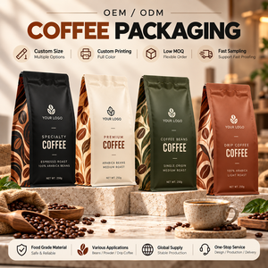 ถุงกาแฟแบบก้นแบนสั่งทำพิเศษ ถุงบรรจุภัณฑ์เกรดอาหาร พิมพ์ลายตามสั่ง ถุงตั้งได้สำหรับเมล็ดกาแฟและผงกาแฟ - Product Image 5