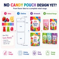 Sachet personnalisé en Mylar de 3,5 g pour bonbons, pochette refermable à fermeture éclair, emballage anti-odeur pour échantillons de friandises, OEM