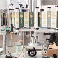 Étiqueteuse d'étiquettes autocollantes pour bouteilles entièrement automatique étiqueteuse de bouteilles de vin en plastique/verre, pour rondes
