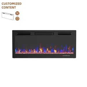 36"42"50"60"70" Wire Heating 750w 1500w Indoor Bedroom Space Warming Electric Stove Wall Mounted Insert Fireplace Fire Place