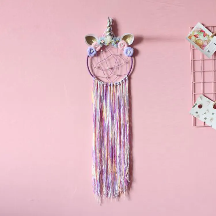 Dream Catchers for Kids Unicorn Dream Catcher Feather Wall Decor for Girls Boy Bedroom Flower Wall Hanging Wedding Home Decor