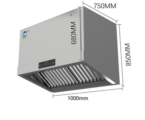 เครื่องดูดควันขนาดเล็กแบบติดผนังสำหรับร้านเบอร์เกอร์ พร้อมแผ่นกรองแบบกั้น ไม่มีท่อระบาย ไร้กลิ่น ควันน้ำมันน้อย สไตล์ตะวันตก - Product Image 2
