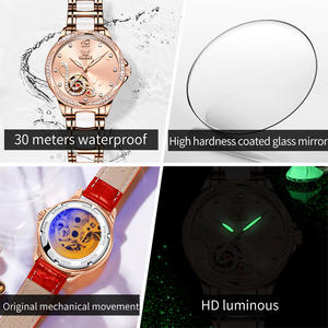 OLEVS นาฬิกาอัจฉริยะระบบกลไกสำหรับผู้หญิงที่สง่างาม6656สายเหล็กเซรามิกที่เหนือกว่ากันน้ำได้นาฬิกาลำลองแบบเรียบง่าย - Product Image 6