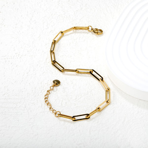 Pulsera de Cadena Metálica de Moda con Diseño Geométrico de Clip, Joyería para Mujer, Pulsera de Acero Inoxidable para Uso Diario - Product Image 2