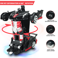 Nouvelle Conception 2025 Voiture Télécommandée Robot Rouge Givré pour Enfants 2-en-1 avec Induction à 360 Degrés Véhicule pour Enfants