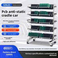 Chariot de rangement antistatique en acier inoxydable pour circuits imprimés et composants SMT, avec panier suspendu et chariot à bobines SMT