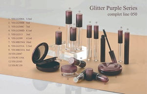 Custom ABS <b>Plastic</b> Cosmetic Packaging Makeup Lip Gloss Lipstick Mascara <b>Tubes</b> Powder Cake Cases Loose Powder Case Glitter Purple - Product Image 3
