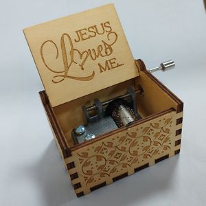 Stock manovella a mano gesì mi ama carillon <span class=keywords><strong>in</strong></span> legno per il regalo di natale - Product Image 4