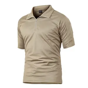 Wholesale T-shirt Outdoor Sports Tactical Men's Polo Shirt Short Sleeve Summer Camo Quick Dry T Shirt