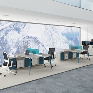 Professional 3 Person Modern Office Furniture Ergonomic Cubicles Partitions Office <b>Desks</b> Workstations - Product Image 5