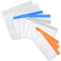 Sachet d'emballage en plastique, unités, de qualité alimentaire, à fermeture éclair réutilisable, sacs de rangement des aliments, PEVA avec fermeture éclair supérieure