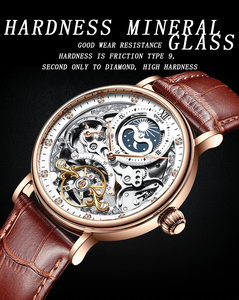 <span class=keywords><strong>KINYUED</strong></span> <span class=keywords><strong>montre</strong></span> automatique de luxe en cuir étanche de haute qualité pour hommes montres mécaniques en acier inoxydable alliage de verre rond 14mm - Product Image 2