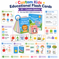Cartes flash éducatives pour enfants, personnalisées par le fabricant, avec impression multilingue, lettres et mots, reliées en anneau, pour le développement cognitif
