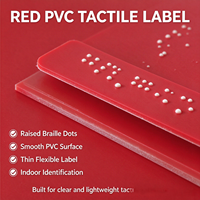 Autocollant d'identification en braille en PVC, étiquette tactile avec points blancs en relief, taille et disposition personnalisables pour la signalisation intérieure, modèle 011