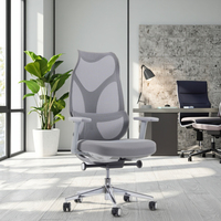 Chaise de bureau ergonomique en maille à dossier haut moderne de Chine, avec support lombaire réglable, vérin à gaz certifié, alliage d'aluminium