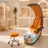 Fauteuil de pédicure inclinable pour salon de beauté, fauteuil spa pour les pieds sans tuyauterie avec massage Shiatsu Human Touch