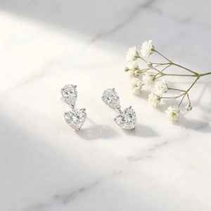 Boucles d'oreilles pendantes minimalistes en zircon taille poire et cœur, 3A CZ, délicates, pour femme, cadeau de bijoux - Product Image 6