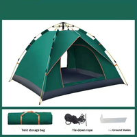 Tentes de camping extérieures imperméables pour 3-4 personnes, double couche, entièrement automatiques, en tissu imperméable avec revêtement argenté, pop-up