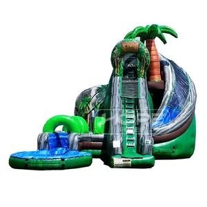 Trung Quốc Thương mại Inflatable Bouncer nhà sản xuất lớn công viên nước cây dừa Inflatable trượt nước với hồ bơi cho Đảng bán